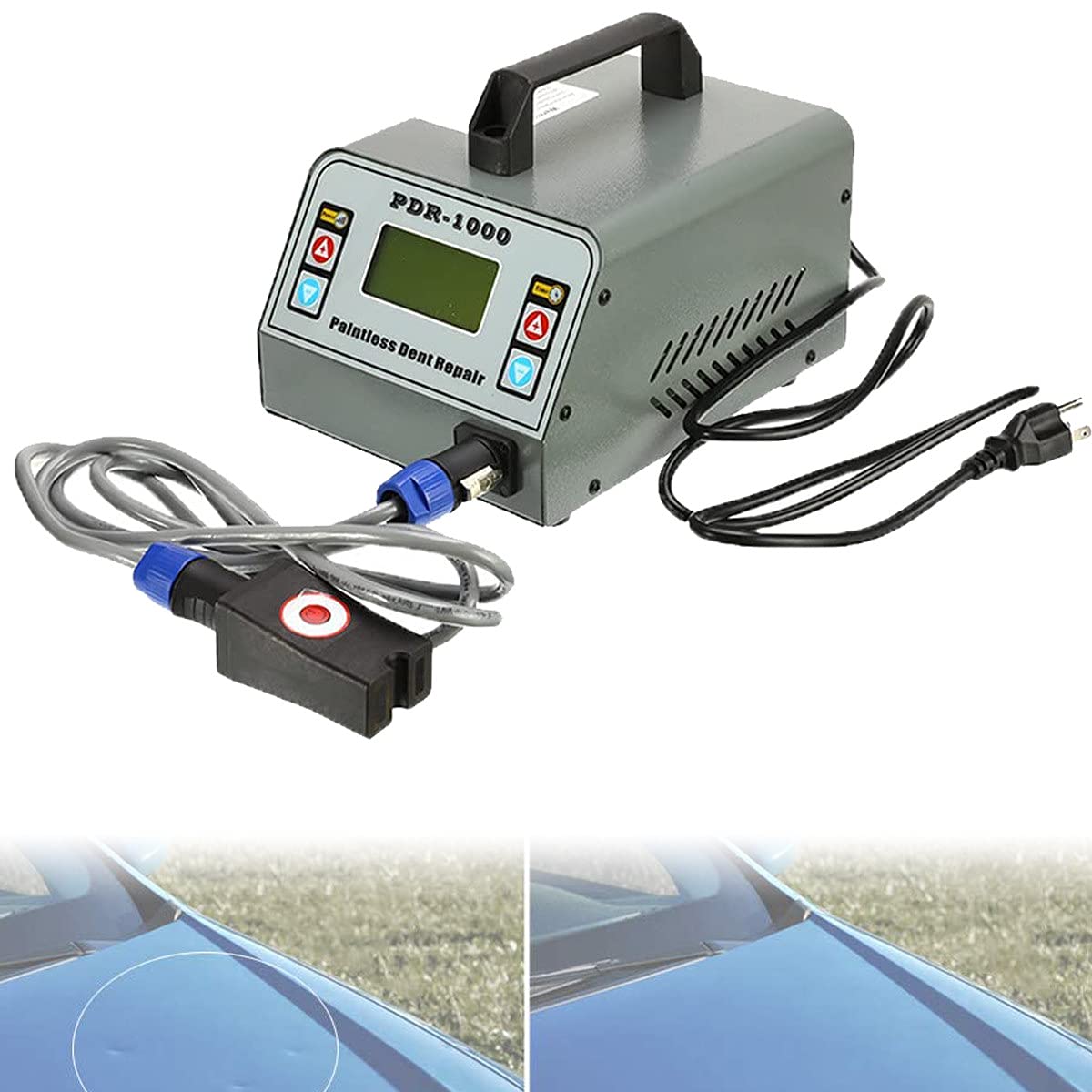 車のへこみ修理キット、無塗装デントリペアツール誘導加熱器ホット